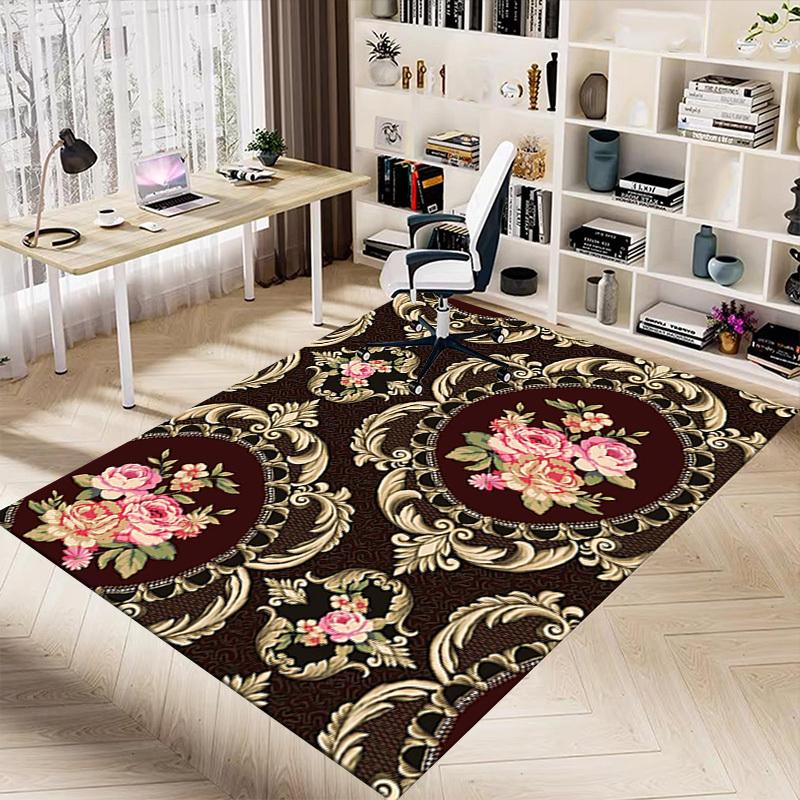 1PC Floral Pattern Extra Large Non Slip Floor Carpet, Office, Family, Bedroom, Studio Large Area Rug Indoor Rugs, , Vibrant Colors