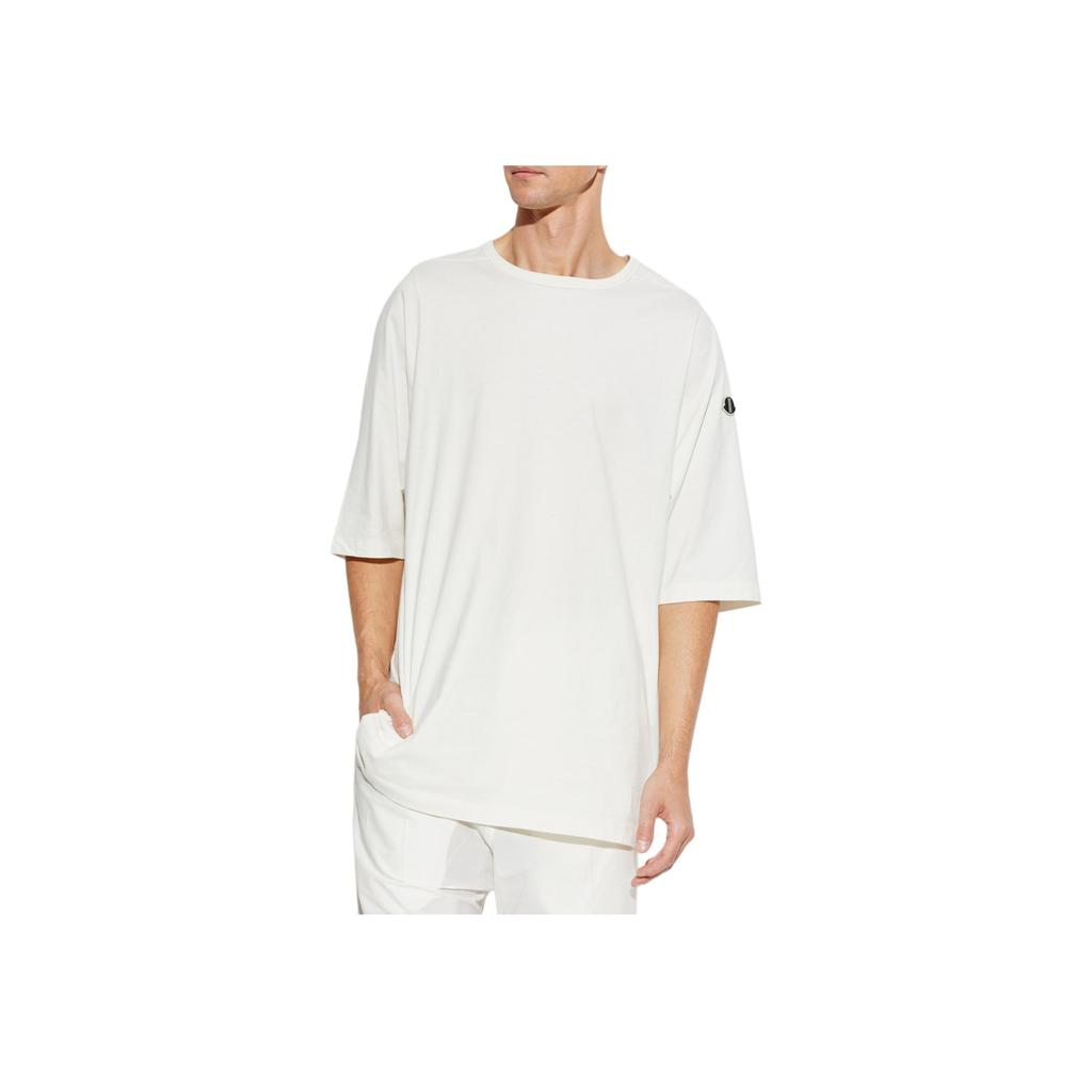 Moncler T-shirt a maniche corte con scollo rotondo in maglia X Rick Owens Bianco Unisex Top MU02D8C01-M4630-41
