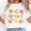 Summer Lemon Orange Cocktail Print Womens Tshirt Casual Y2k Loose Breathable Graphic Tops Short Sleeve Ins Female Clothing