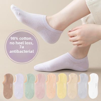 5 Pairs of Female Spring and Summer Cotton Sweat Absorber Shallow Mouth Sweat Absorber Deodorant Antibacterial Boneless Socks