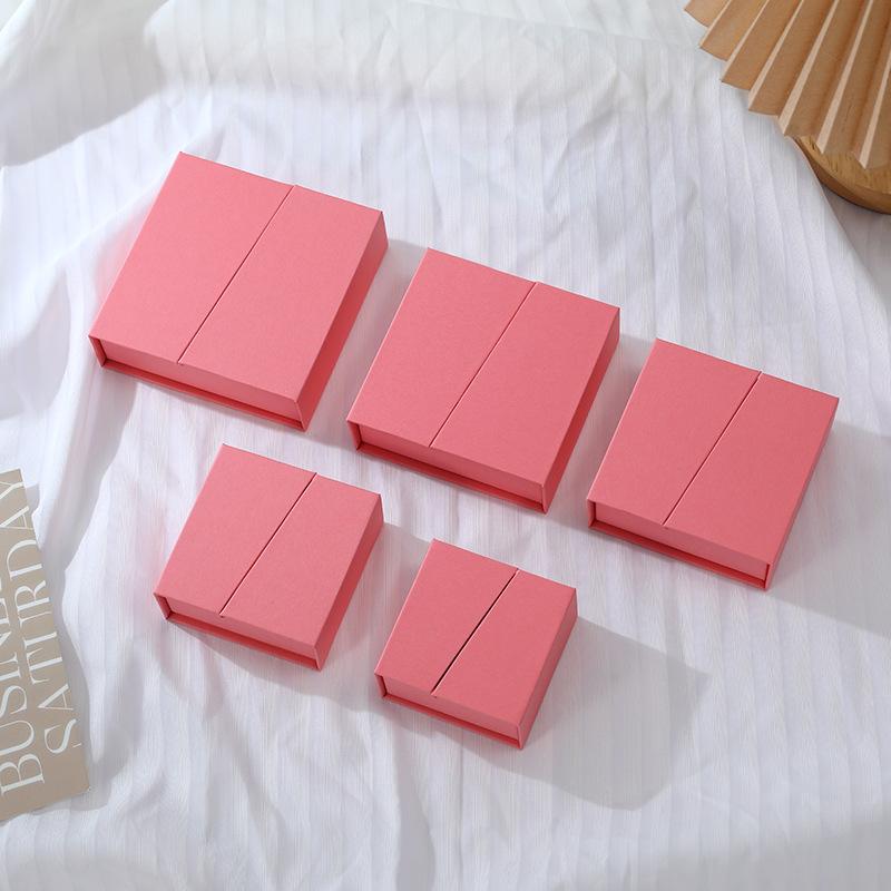 Folio Flip Jewelry Packaging Box Earring Necklace Ring Jewelry Organizer Box Thick Kraft Paper Jewelry Box