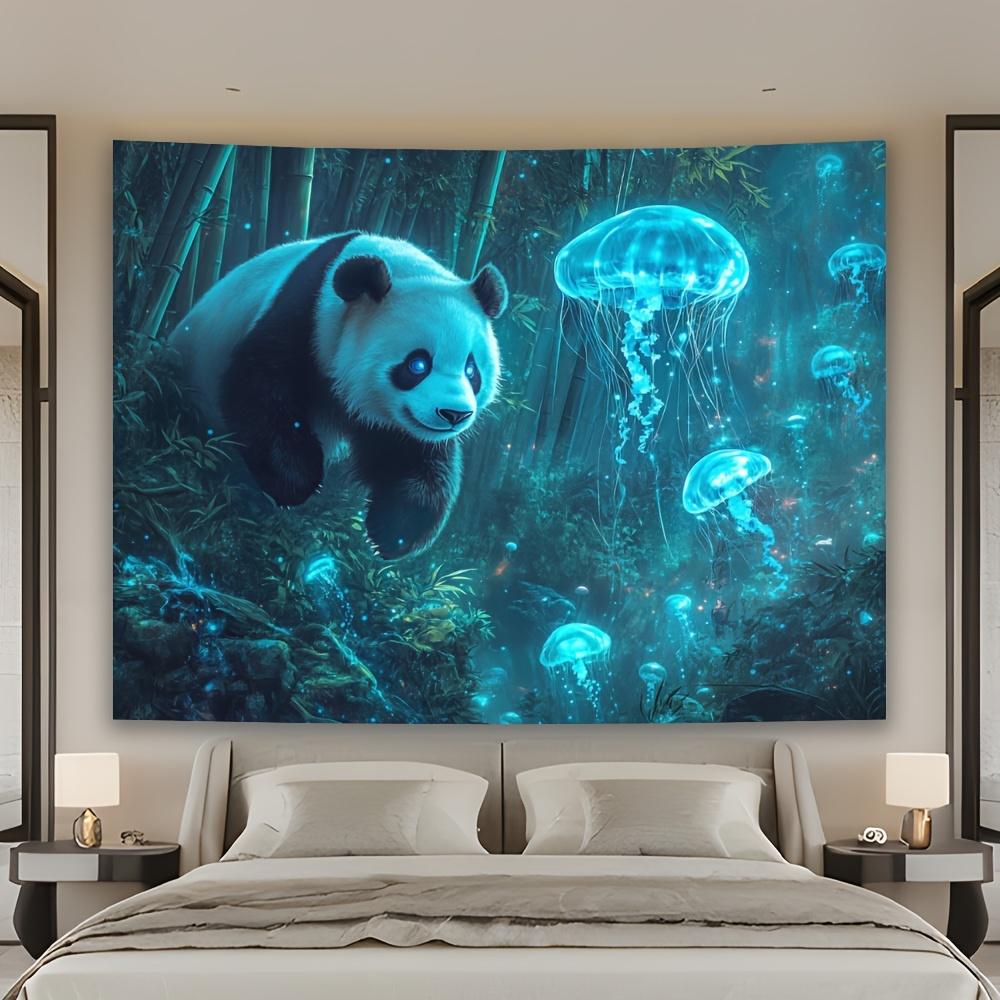 

Enchanted Panda with Glowing Jellyfish Tapestry Adding Magical and Fantasy Style to Any Room Decor Ideal for Home Use 74x94cm(29x37in)