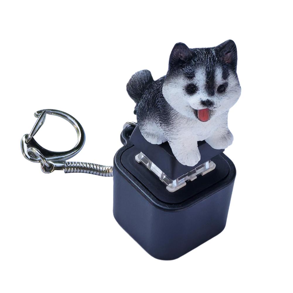 Frogs and Pig Fidgety Toy Pig Keyboard Keycap Regulator Rattle Button Sound Keychain Can Emit Light Decorative Ornament