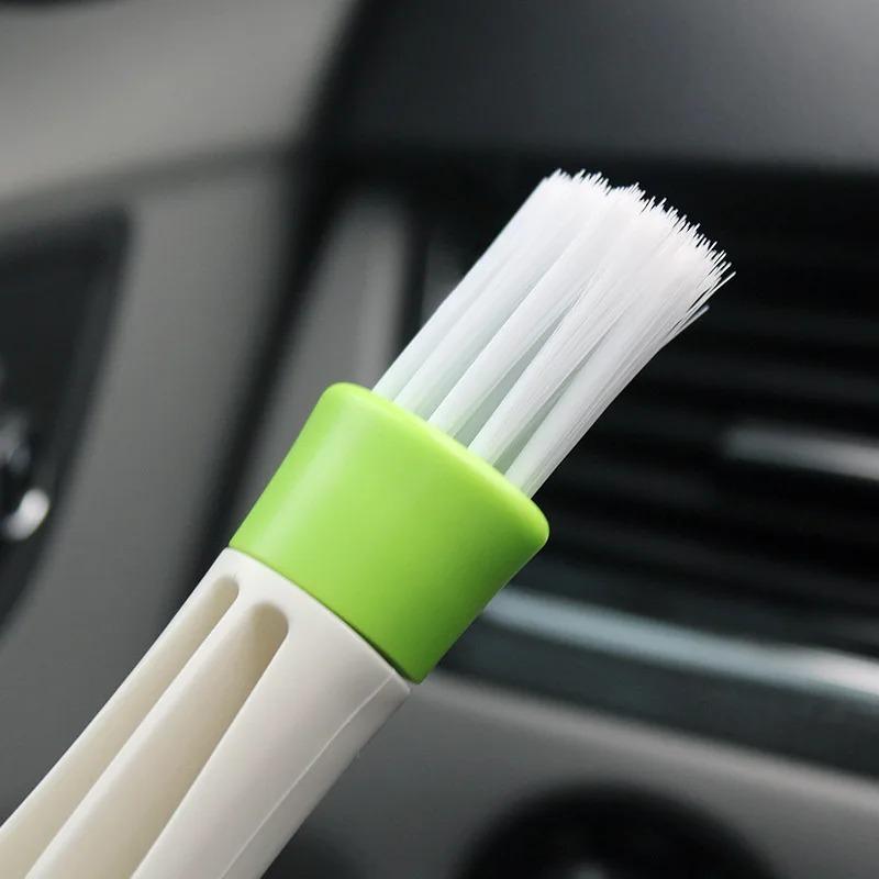 Car Double-Head Cleaning Brush Interior Instrument Panel Air Conditioning Brush Air Outlet Brush Car Soft Washing Brush Supplies
