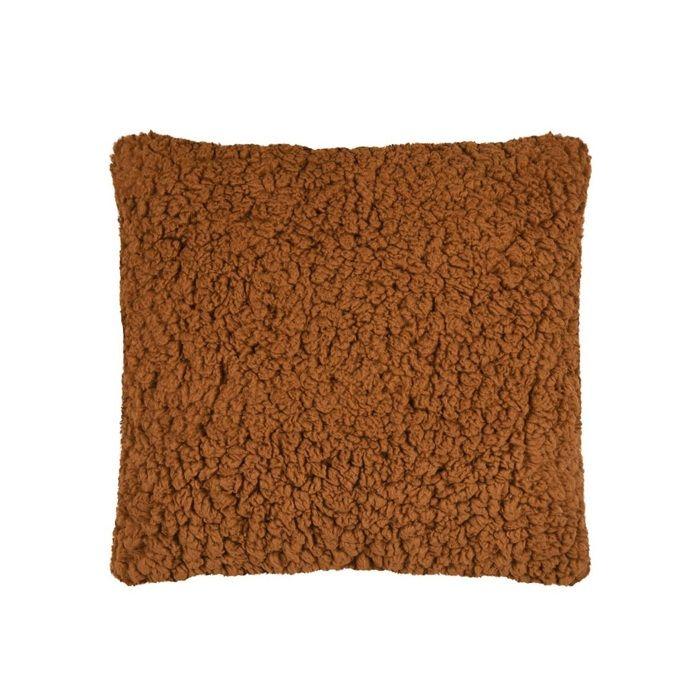 Coussin - Dude - 50 x 50 cm - Déhoussable - Polyester doux - Marron chic