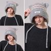 Autumn Winter Cartoon Cat Ears Knitted Hat for Women's Outdoor Wool Hat