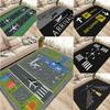 Aviation Theme Airplane Runway Rug for Living Room Decor Bedroom Soft Rug Kid's Playmat Coffee Table Mat Leisure Balcony Doormat