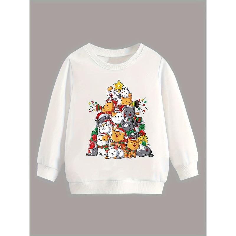 Kids Sweatshirt Thanksgiving Christmas Carnival Holiday -Pattern Print Kids Sweatshirt 110 белый