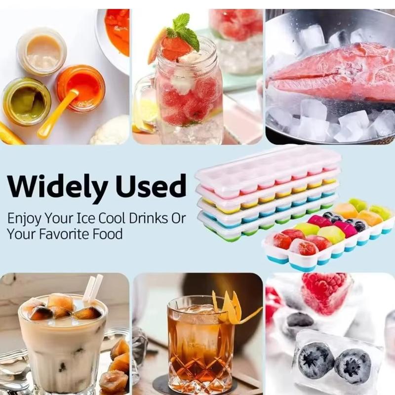 14 Grids Ice Cube Tray Silicone Mold Square Ice Cube Tray Mold Ice Cube Maker Non-toxic Durable Bar Pub Wine Ice Blocks Maker