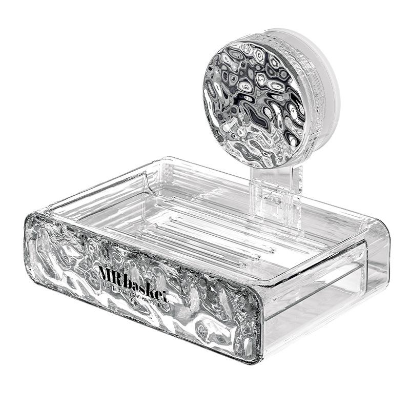 Wall-Mounted Suction Cup Soap Dish for Bathroom Storage