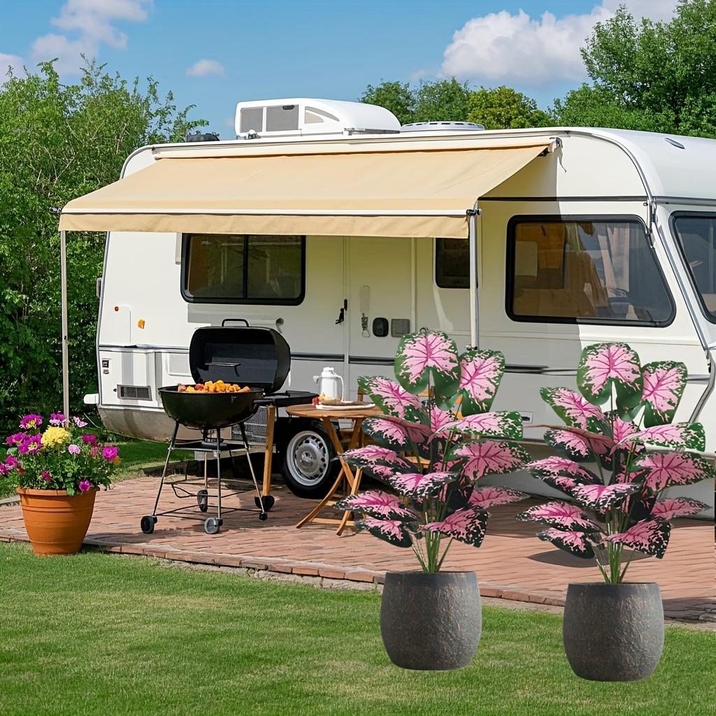 2pcs Outdoor Artificial Plants with A Realistic Touch, Featuring Colorful Monstera Leaves, Indoor/Outdoor Decor