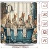 Cute Cartoon Bunny Family Shower Curtain for Bathroom Decor Waterproof Polyester Shower Curtain Liner Kids Animal Shower Wall De