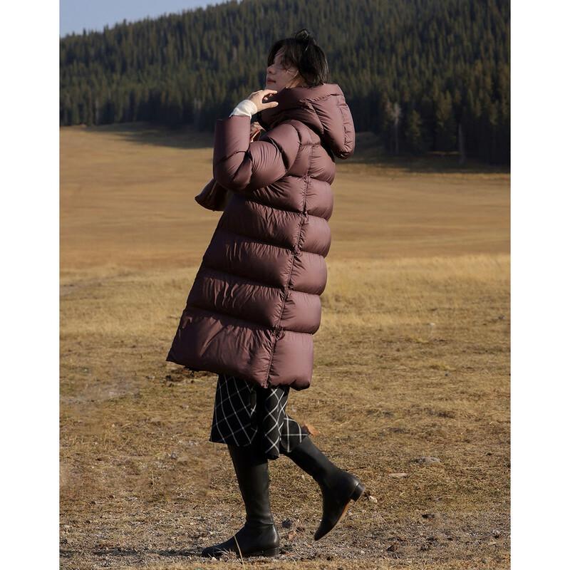 Demana Women's Long Hooded Puffer Down Jacket