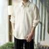 Camicia a Bottoni Waffle da Uomo Yousheng Manica Lunga Casual Vestibilità Larga con Taschino sul Petto Camicia Elegante da Uomo Autunnale