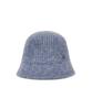 Bajal Va Curved Oval Metal Washed Knit Bucket Hat Soft Blue