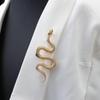 1PC Unique Design Gold Color Snake Brooches Women Men Lady Luxury Metal Snake Brooch Pins Party Casual Jewelry