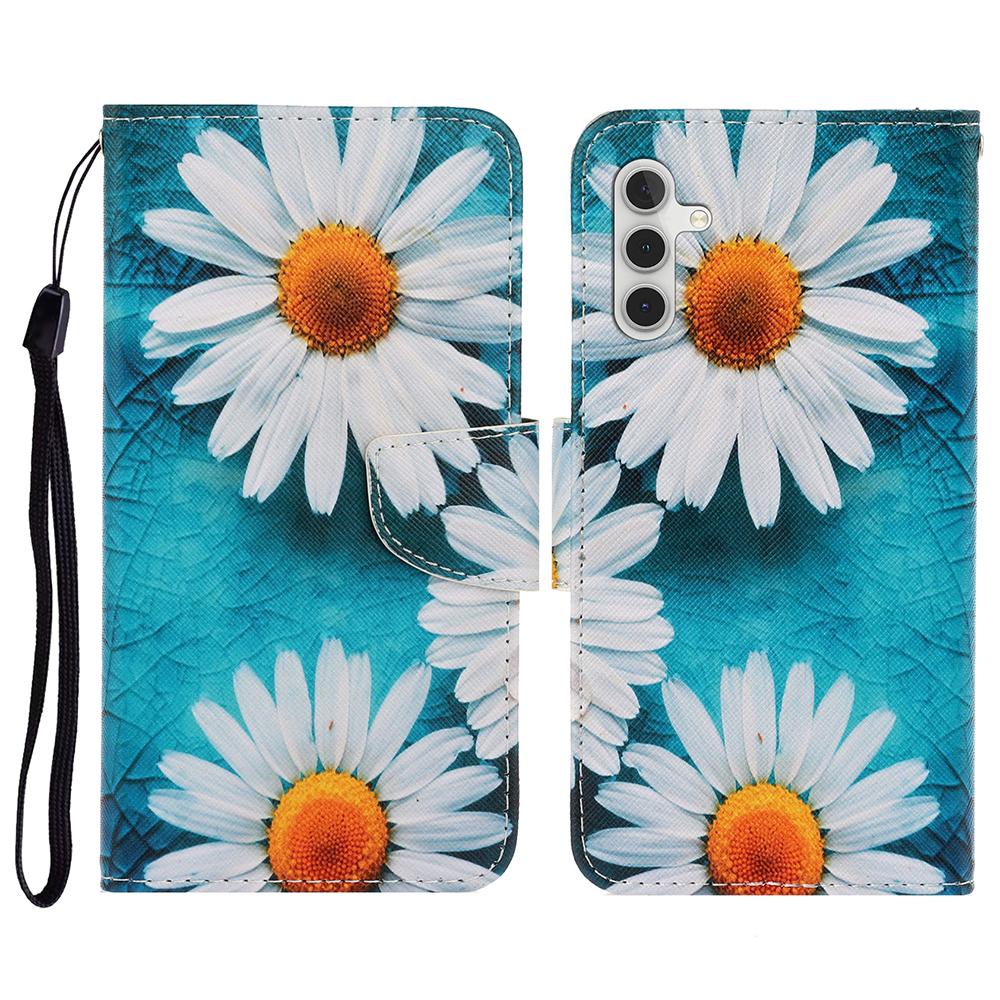 Phone Case For Samsung Galaxy S26 / S26 Pro Pattern Printing Protective Leather Folio Phone Cover with Wrist Strap