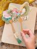 Chinese-Style Fan, Portable Hand-Cranked Fan for the Dragon Boat Festival, Sachet Bag, Cultural and Creative Pendant, Embroidered Tassel, Embroidered