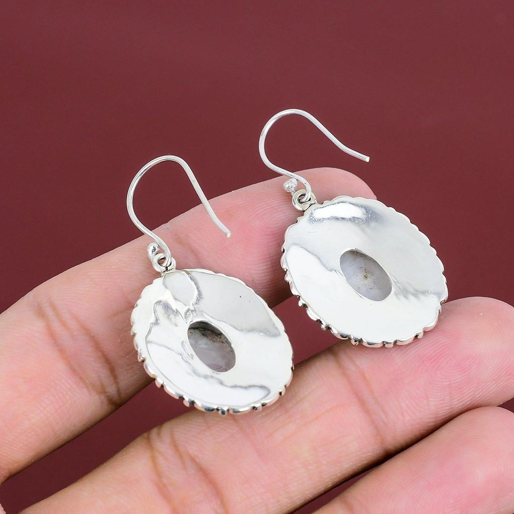 Rainbow Moonstone Earring Handmade Jewelry Vintage Gemstone Earrings 925 Sterling Silver Earring Antique Jewelry Drop Earring Wedding Gifts