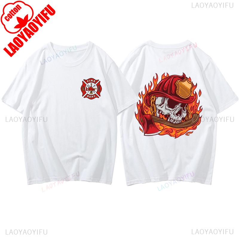 Fire Rescue Fireman Tshirt Cotton Casual Fashion Loose Soft Firefighters Tshirt Short Sleeve Harajuku Streetwear Man T Shirt