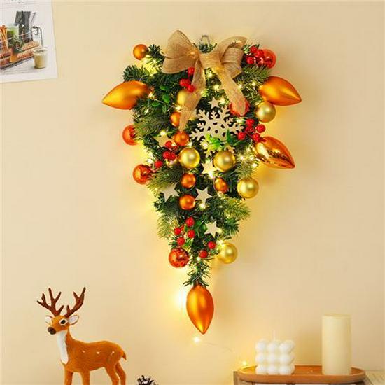 50CM Christmas Wreath & 2.7M Garland Set - Festive Door & Wall Decor
