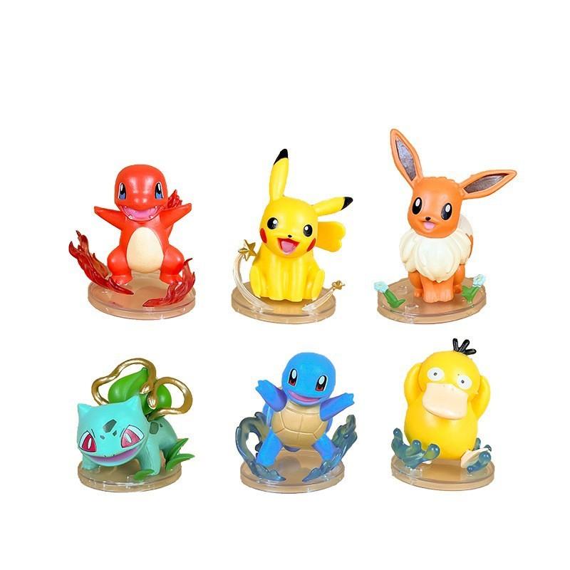 Pokmon Miniature Pvc Figurines Set Featuring Pikachu Charm For Home Decor And Collectors