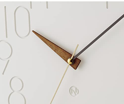 Interform Smooth Wall Clock CL-4168, White Wood with Gold Accents, 30.5cm Diameter, Sweep Movement