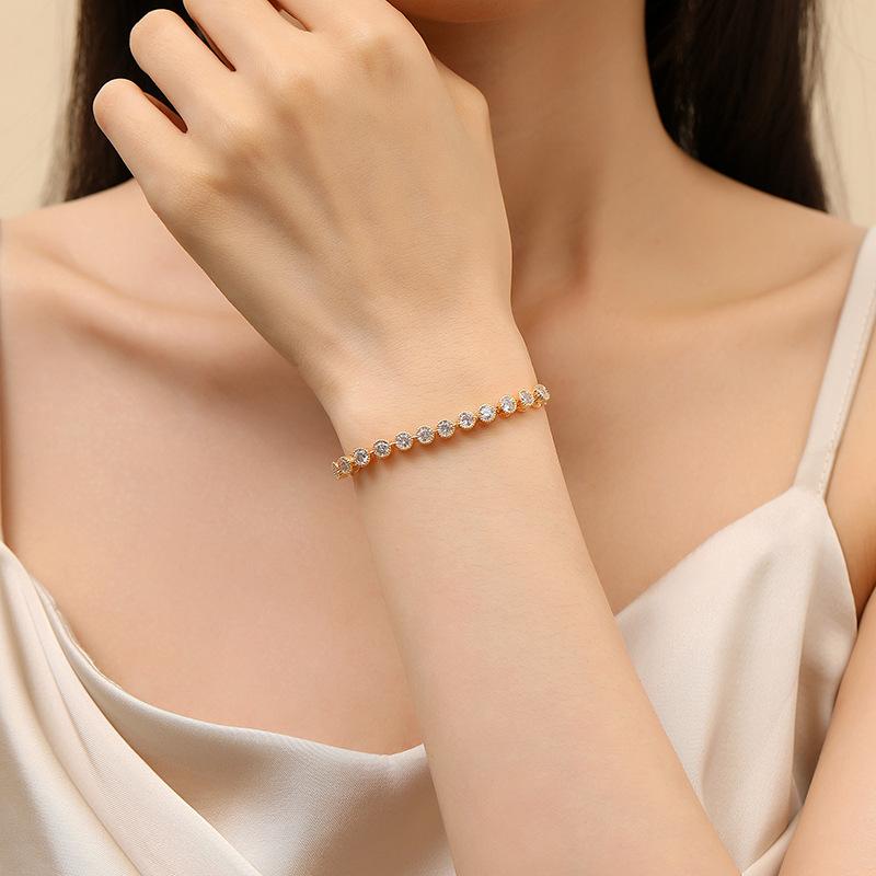 

Однорядный браслет из циркония для женщин, легкий, роскошный, нишевый, темпераментный, регулируемый, ювелирные изделия