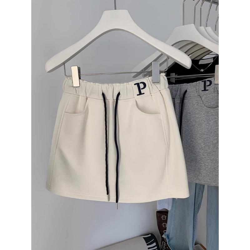 

Серые короткие спортивные шорты-кюлоты женские весенние новые с высокой талией, защищающие от просвечивания, шорты с облегающей бедрами А-образной юбкой XL [Suitable for 125-72.5kg] белый