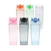 1000ml500ml Milk Carton Water Bottle Transparent Plastic Portable Clear Box For Milk Tea Juice Bottles Drinking Cup Bottles R2V1