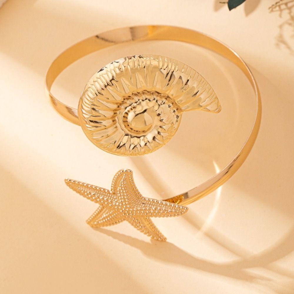 Multi Style Opening Arm Bracelet Metal Arm Bracelet Elegant Flower Bracelet  Hand Jewelry