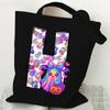 Halloween Alphabet Canvas Bag Going Out Portable Handbag Women's Large Capacity Casual Shoulder Crossbody Bag