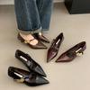 Pointed Single Shoes Women's 2025 New Spring Doudou Shoes Shallow Mouth Mary Jane Women's Shoes Red Shoes Stiletto High Heels