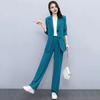 Women's Formal Coat and Pants Set with Lapel and Single Button Jacket