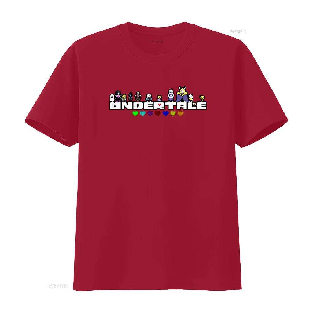 UNDERTALE All Figures Logo RPG Game Sans Asriel Papyrus Frisk Mens T Shirt Vintage Washed Top For Everyday Wear Stretched