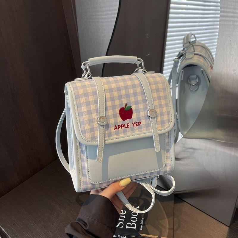 

K-style Fresh Preppy Style Backpack Bags Female 2025 New Arrival Fashion All-Match Fancy Backpack Cross-Body Blue