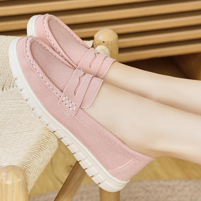 Women's Loafers Moccasins Black Pink Sneakers Casual Walking Shoes