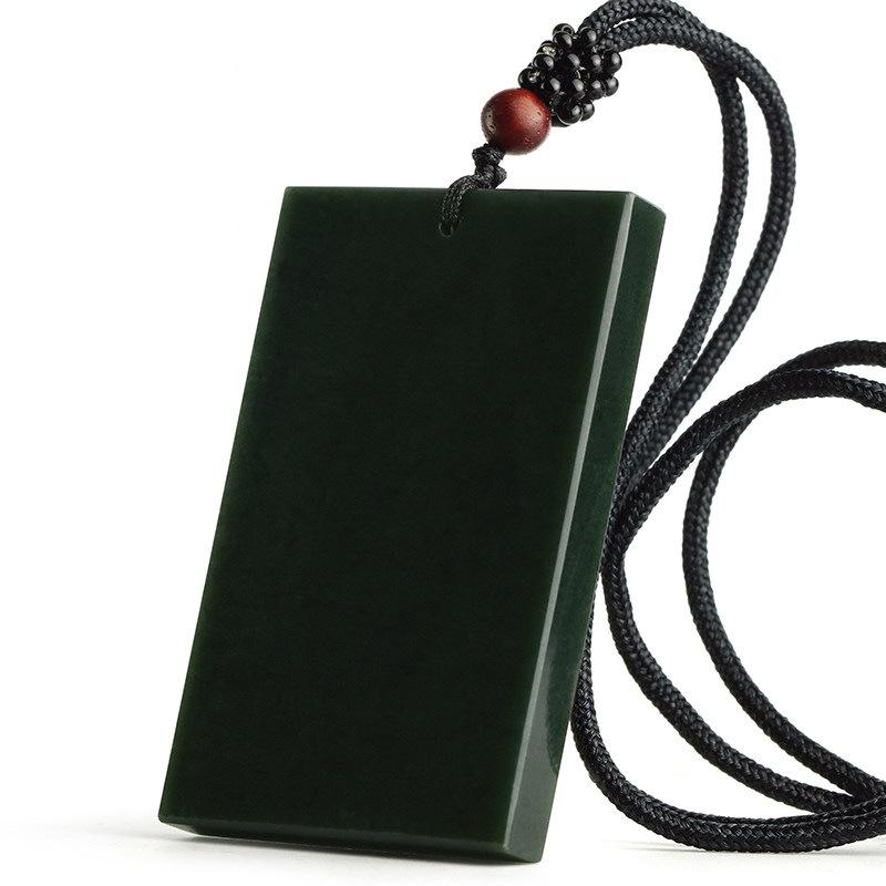 Natural Nephrite Green Jade Blank Pendant
