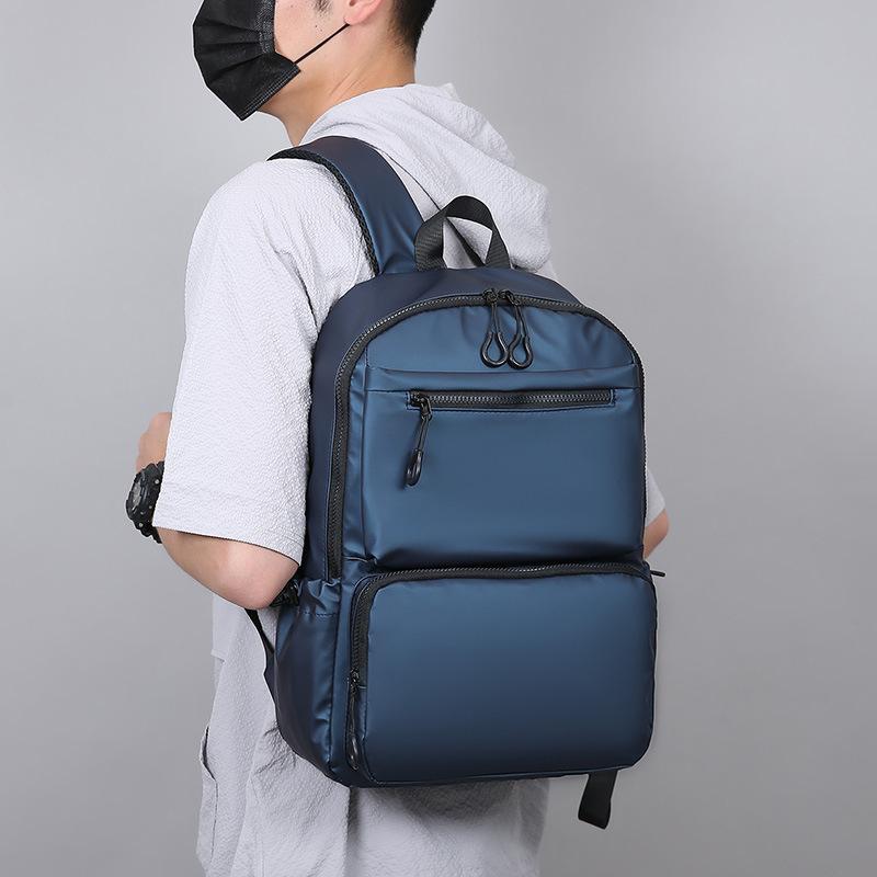 Men's Backpack Casual Travel Computer Bag Korean Fashion Trend Student Schoolbag Solid Color Backpack