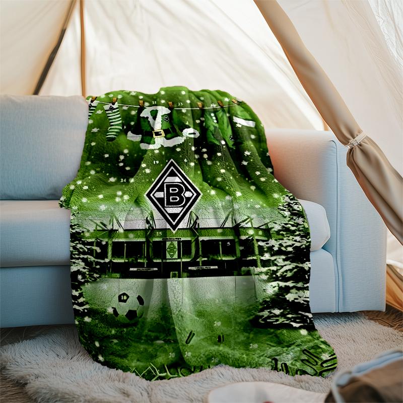 Borussia Monchengladbach logo printed throw blanket—soft,warm;versatile blanket for all seasons—perfect as &air-conditioning throw,nap blanket
