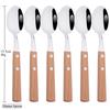 6/24Pcs 304 Stainless Stee Cutlery Set Luxury Wooden Handle Dinnerware Flatware Set Kitchen Western Knife Spoon Fork Tableware