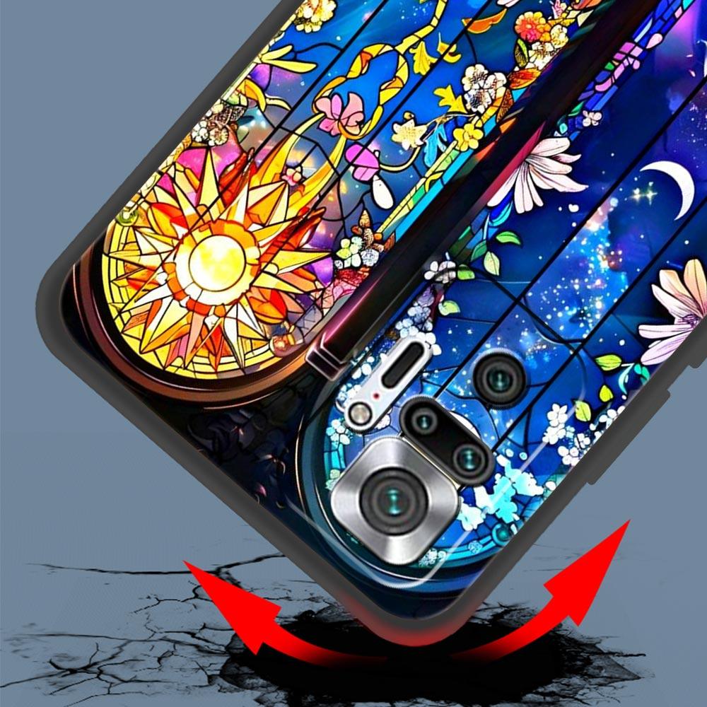 Beautiful Sun Moon Glass Phone Case Cover for Redmi 14C 10C Note 15 14 13 12 10 11 K40 Pro Plus Soft TPU Shockproof Shell Fundas