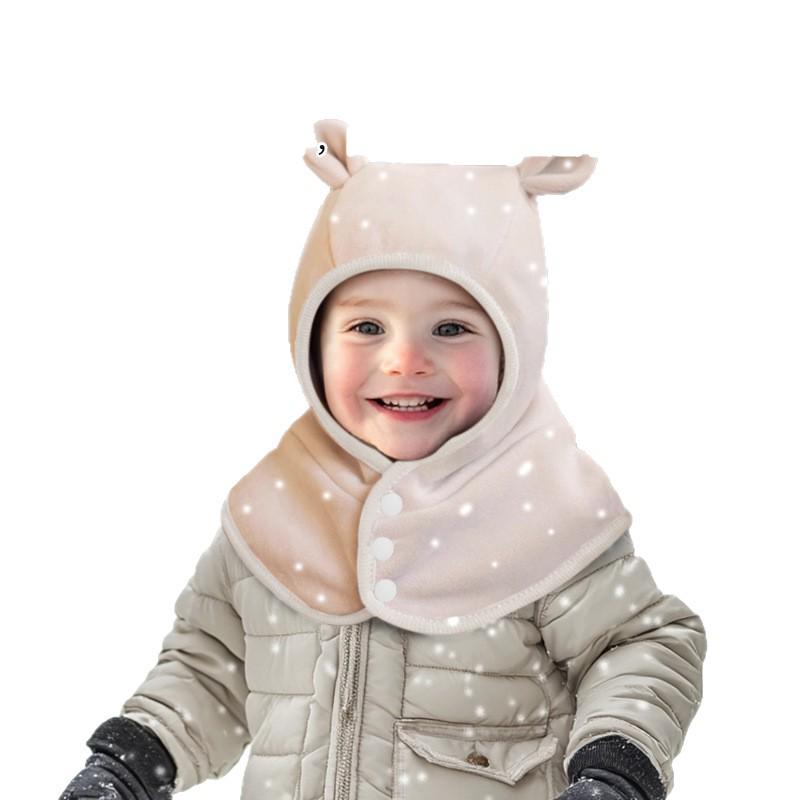 Thick Fleece-Lined Baby Hat with Ear and Neck Protection for Boys and Girls - Windproof for Autumn and Winter