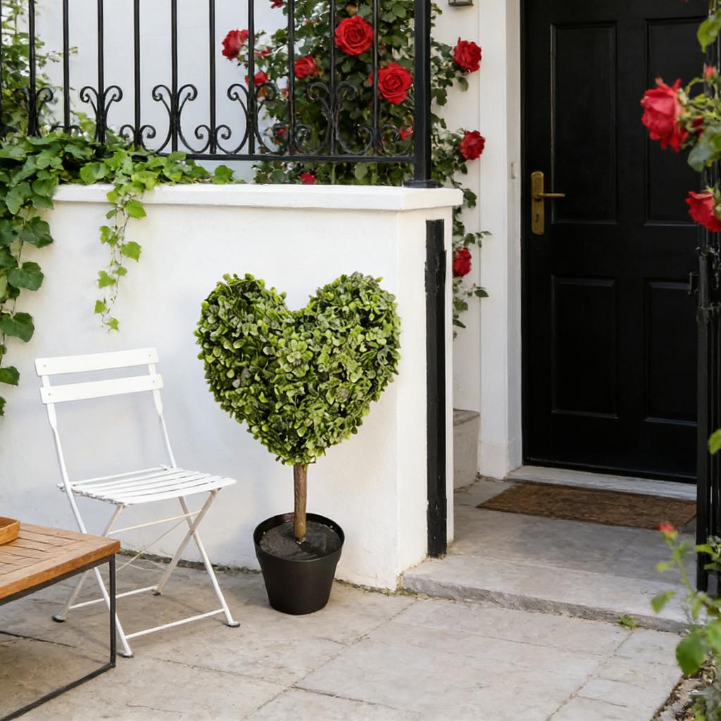 Heart Shape Plants, Artificial, Suitable For Easter Porch Decoration Outdoor Indoor