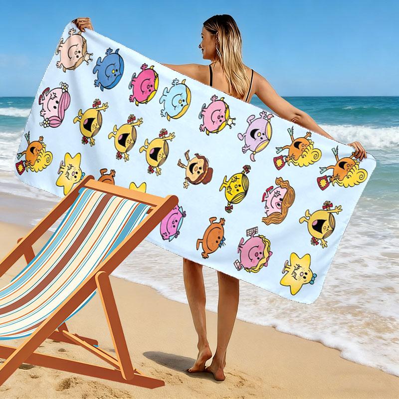 Sig. Asciugamano da Spiaggia Uomo Stampa Little Miss, Asciugamano Grande Morbido Asciugatura Rapida per Spiaggia Campeggio Nuoto