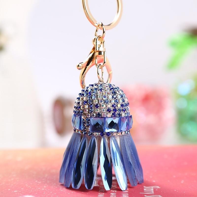 Creative Diamond Badminton Keychain Fashion Girls Bags Car Accessories Car Accessories Sticker Jewel