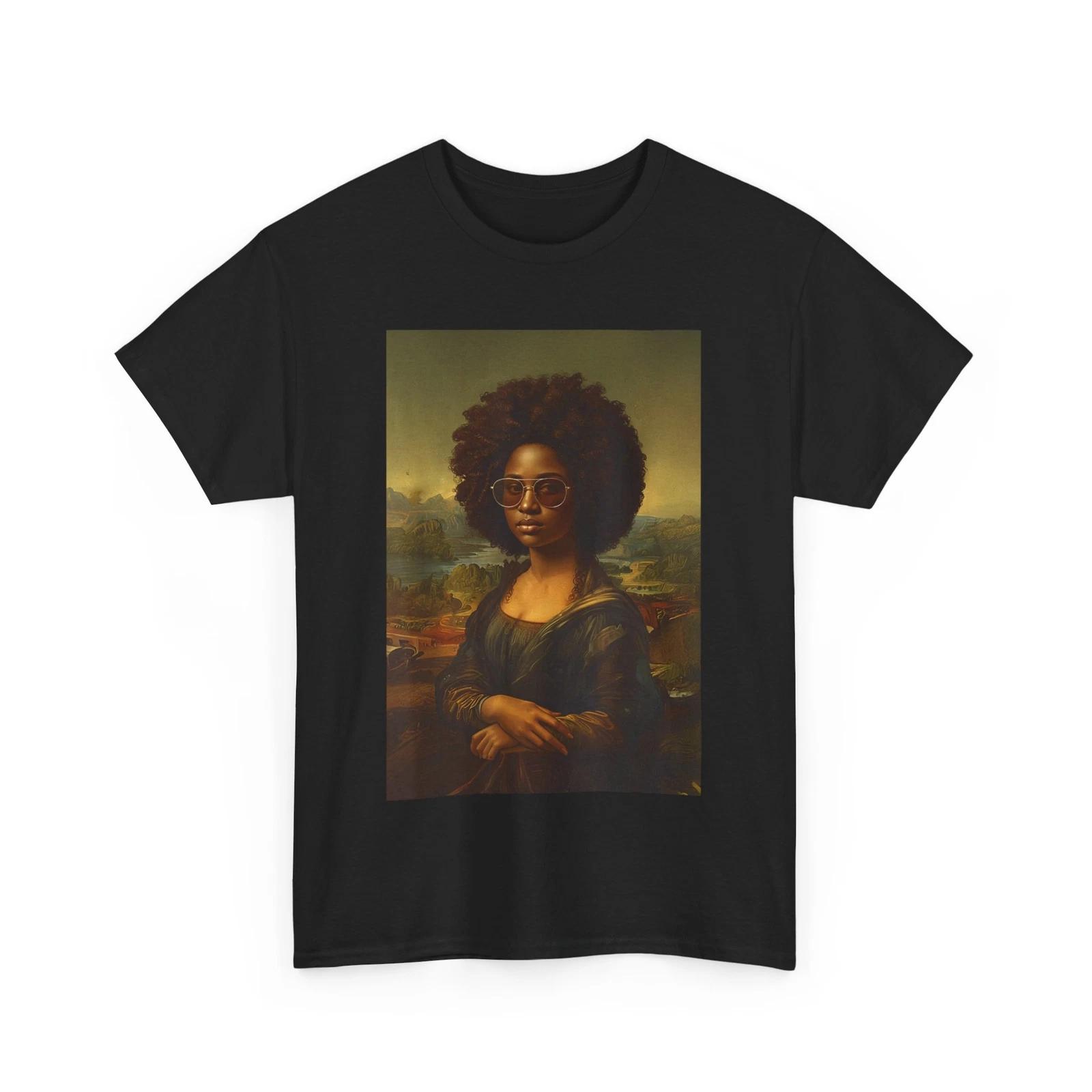 Black Mona Lisa Afro African American Black History Month Black Melanin Shirt L