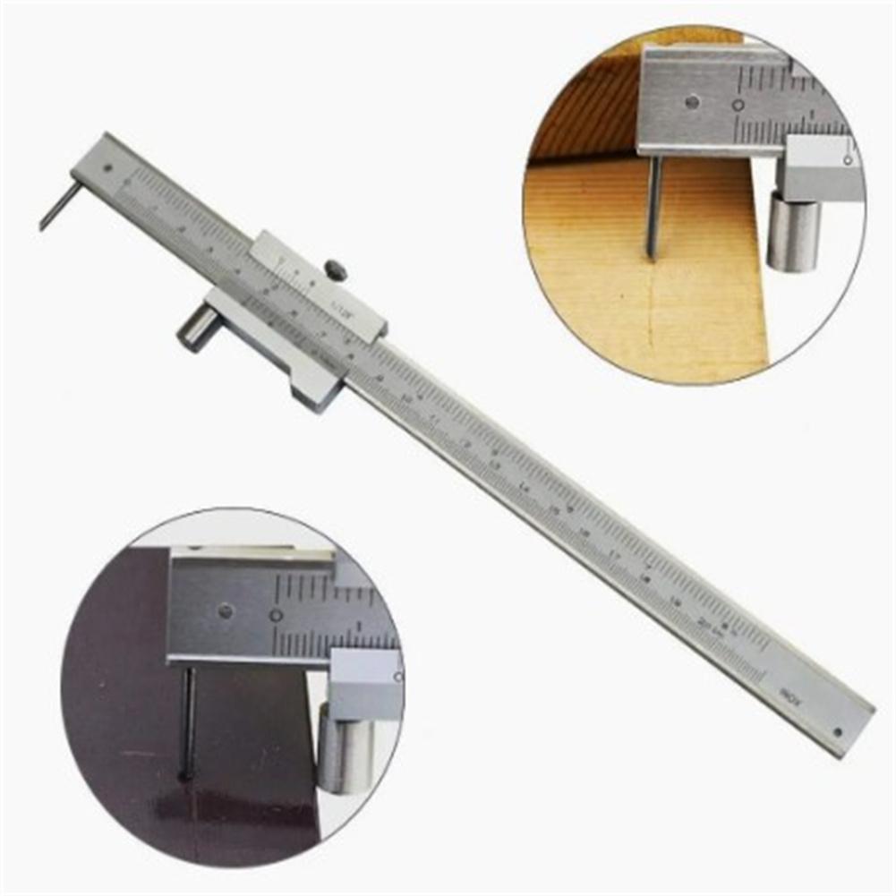 Vernier Caliper 0-7.8" Stainless Steel Parallel Marking Vernier Caliper Clear Scale Polished Marking Gauge Measuring Tool