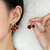 Elegant Red Cubic Zirconia Cherry Stud Earrings for Women - Trendy, Sweet & Versatile Ear Ornaments
