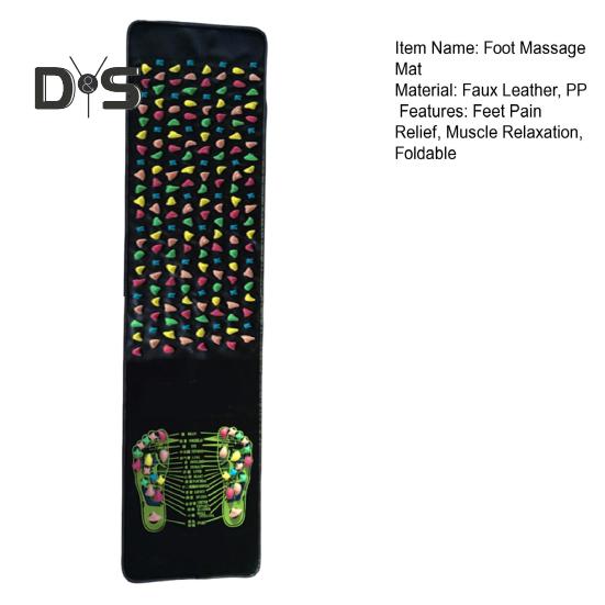 Fußreflexzonenmassage-Massagematte, Fußschmerzlinderung, Muskelentspannung, Kinder und Erwachsene, rutschfestes, faltbares Akupressurpad, tragbares Stein-Gehmassagegerät